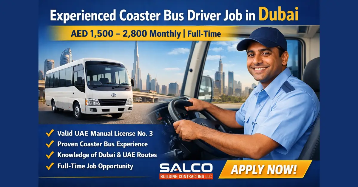 Experienced Coaster Bus Driver Job in Dubai