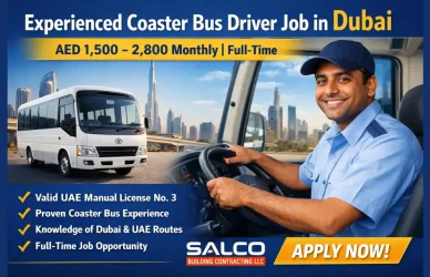Experienced Coaster Bus Driver Job in Dubai
